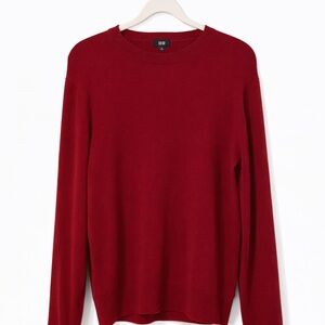 Uniqlo Women's Burgundy Red 100% Cashmere Crewneck Sweater, Size S, $40